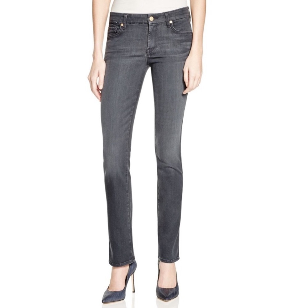 7 For All Mankind straight leg gray jeans